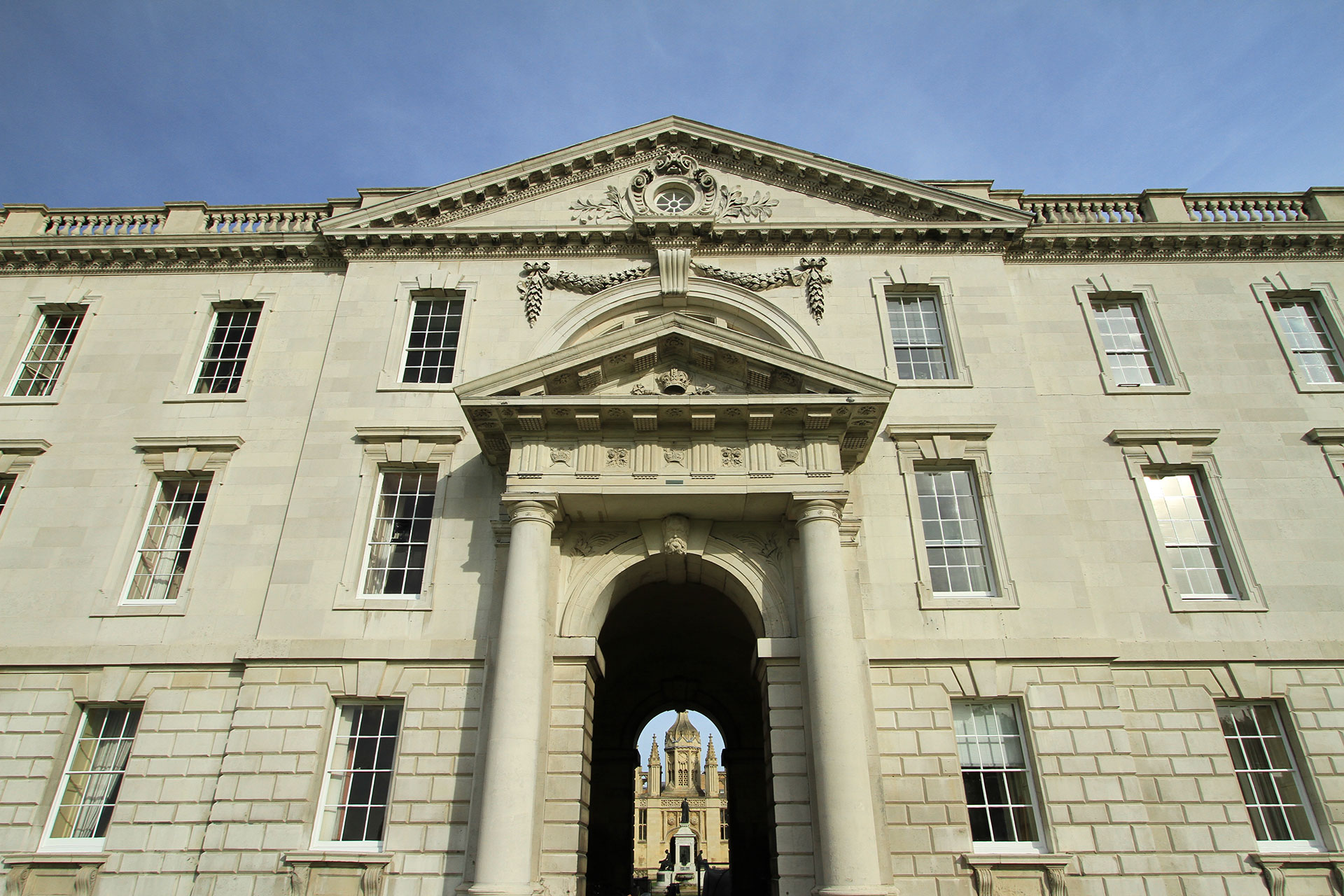 Gibb's building facade cleaning and restoration, King's College, Cambridge