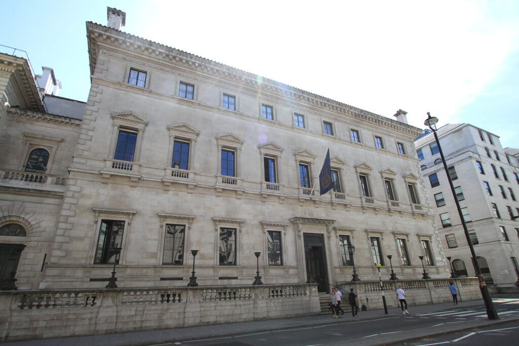 Styles Façade Solutions® delivers exceptional results at The Reform Club, transforming grimy stonework into a bright, pristine façade. This finished view showcases the crisp architectural detailing now visible across the building, demonstrating the quality, care, and lasting value Styles Façade Solutions® brings to heritage building restoration.
