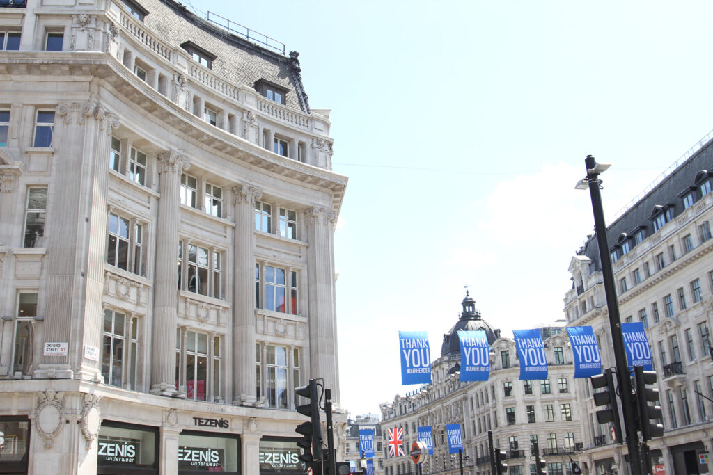 Styles Façade Solutions® reveals 266-270 Regent Street after our scaffold-free, night-time façade restoration — stonework beautifully restored with zero daytime disruption. Choose our façade restoration services to protect prestigious properties, minimise business impact, and deliver stunning results overnight. Trust Styles Façade Solutions® for restoration without compromise.