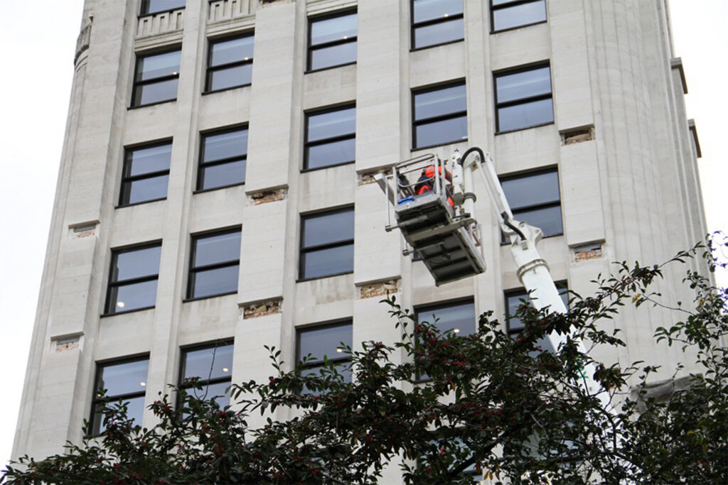 Styles Façade Solutions® provides expert façade surveys for commercial office sites, including heritage landmarks like The Adelphi. Our skilled specialists access façades safely at height, uncovering hidden defects, protecting listed fabric, keeping occupiers working undisturbed and helping owners plan cost-effective, compliant repairs with complete confidence.