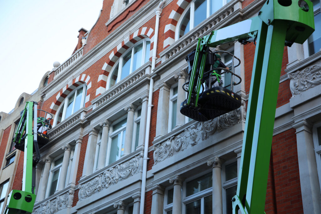 Styles Façade Solutions® delivers meticulous façade and window painting for commercial office sites like 14-15 Conduit Street. Our skilled decorators work safely at height, protecting ornate period detailing, extending window frame life, minimising disruption to occupiers and leaving buildings looking immaculate for tenants and visitors.